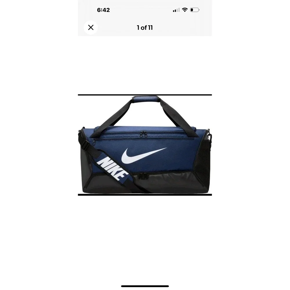 Nike BRASILIA 9.5 Gym Bag Training Duffle MEDIUM Blue/Black/White DH7710-481